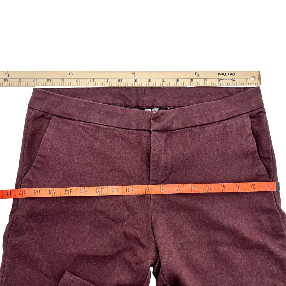 KUT from‎ the Kloth Diana Skinny Stretch Pants Brown Burgundy 8S